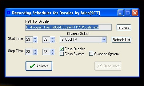 Falcosoft - Recording Scheduler for Dscaler